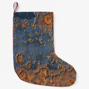 Calcetín Navideño Pequeño Fondo metalizado oxidado texturizado.