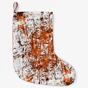 Calcetín Navideño Pequeño Fondo moreno oscuro. Naranja blanco negro o