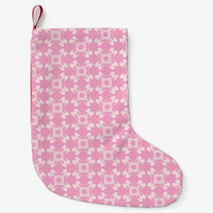 Calcetín Navideño Pequeño Fondo rosa, diseño moderno y sin costuras. Vintage