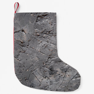 Calcetín Navideño Pequeño Fondo texturado de color gris oscuro, mecha de pie