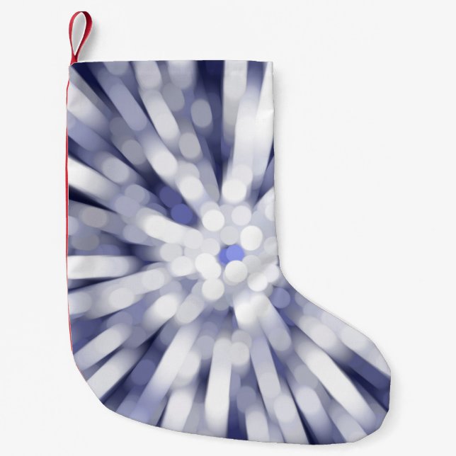 Calcetín Navideño Pequeño fondo violeta abstracto. estrella de explosión fra (Anverso)