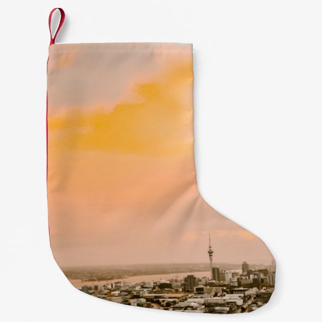 CALCETÍN NAVIDEÑO PEQUEÑO FOTO AÉREA DEL EDIFICIO DE ALTO AUMENTO (Anverso)