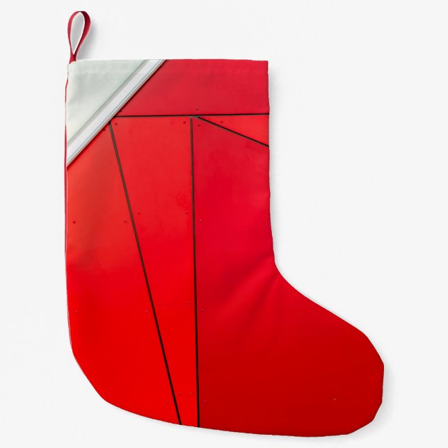 Calcetín Navideño Pequeño Foto de cierre del tablero rojo (Anverso)