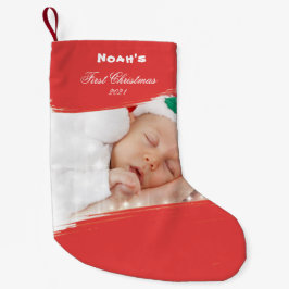 Calcetín Navideño Pequeño Foto de feriados de Navidades personalizados