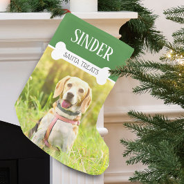 Calcetín Navideño Pequeño Foto de perro divertido personalizada