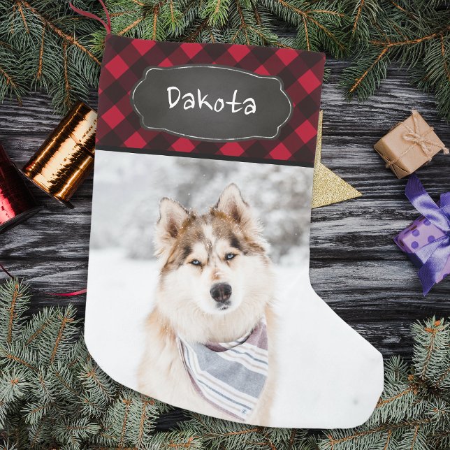 Calcetín Navideño Pequeño Foto personalizada del Mascota de la placa rusa de (Subido por el creador)