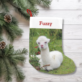 Calcetín Navideño Pequeño Foto y nombre personalizados de Mascota de los ama