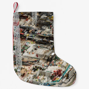 CALCETÍN NAVIDEÑO PEQUEÑO FOTOGRAFÍA AÉREA DE LA CONSTRUCCIÓN DE EDIFICIOS