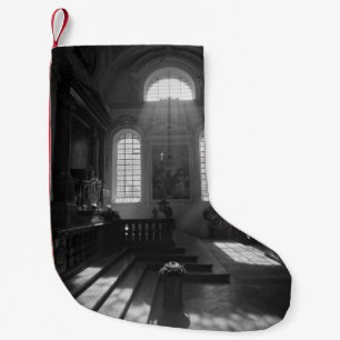 CALCETÍN NAVIDEÑO PEQUEÑO FOTOGRAFÍA DE GRAYSCALE DE LA ESCALERA VACÍA