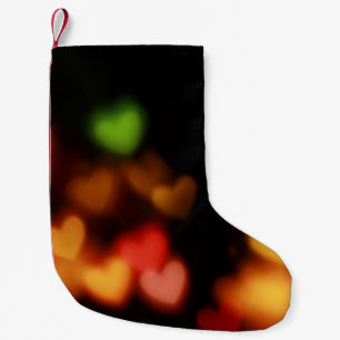 Calcetín Navideño Pequeño Fotografía de Hearts Bokeh