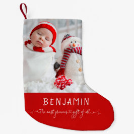 Calcetín Navideño Pequeño Fotografía De Nombramiento De Bebé Recién Nacido, 