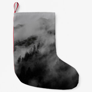 CALCETÍN NAVIDEÑO PEQUEÑO FOTOGRAFÍA DE PAISAJE DE FOGGY HILL