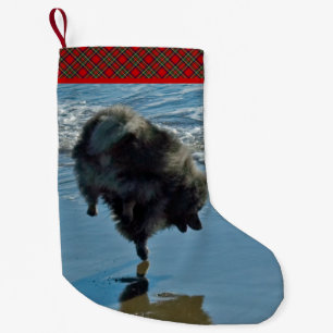 Calcetín Navideño Pequeño Fotografía del Ballet Keeshond - Arte de Perro Ori