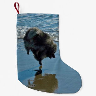 Calcetín Navideño Pequeño Fotografía del Ballet Keeshond - Arte de Perro Ori