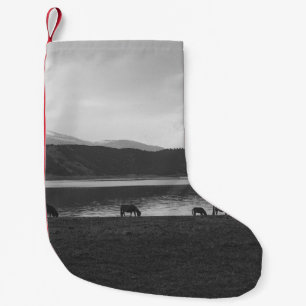 CALCETÍN NAVIDEÑO PEQUEÑO FOTOGRAFÍA GRIS ESCALA DE ANIMALES