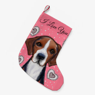 Calcetín Navideño Pequeño Foxhound americano