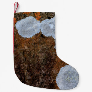 Calcetín Navideño Pequeño Fragmento de piedra marrón y blanca