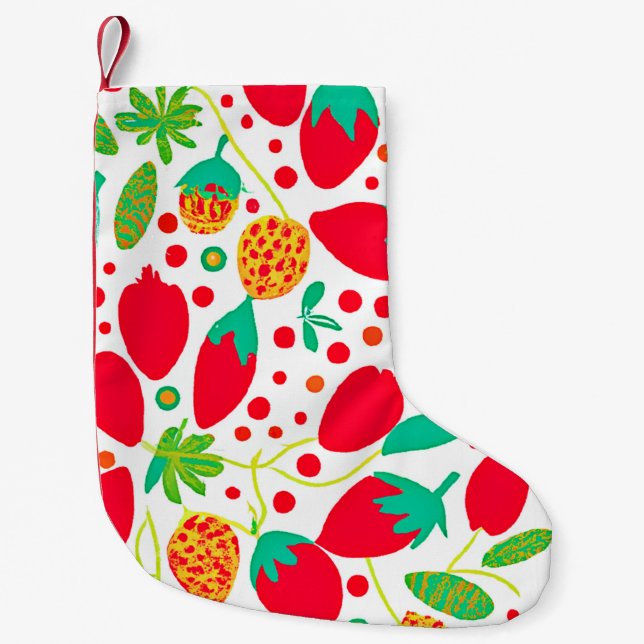 Calcetín Navideño Pequeño Fruitosa Paleta Vivid Pattern (Anverso)