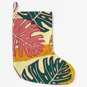 Calcetín Navideño Pequeño Fruta tropical: Diseño de patrones vibrantes