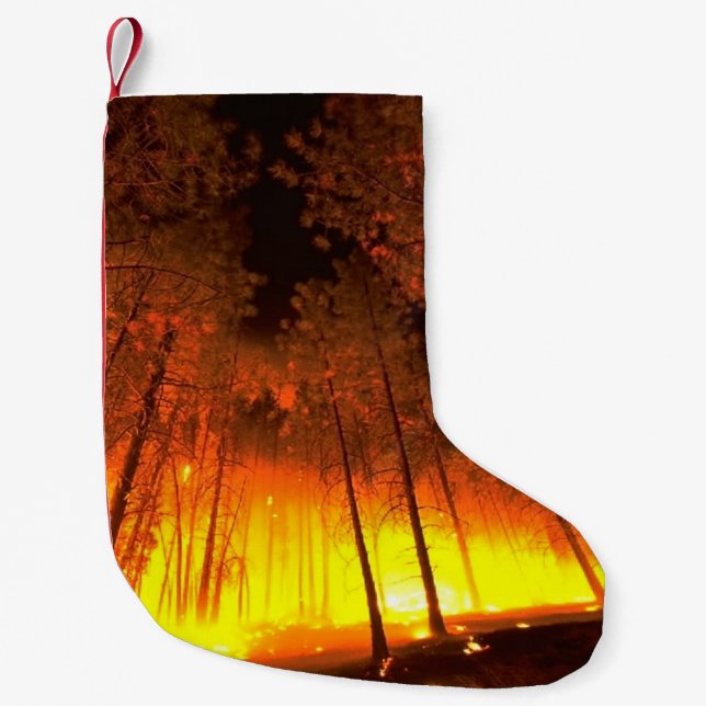 Calcetín Navideño Pequeño Fuego forestal (Anverso)