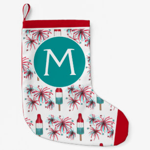 Calcetín Navideño Pequeño Fuegos artificiales de Rocket Pop Popsicle Patriót