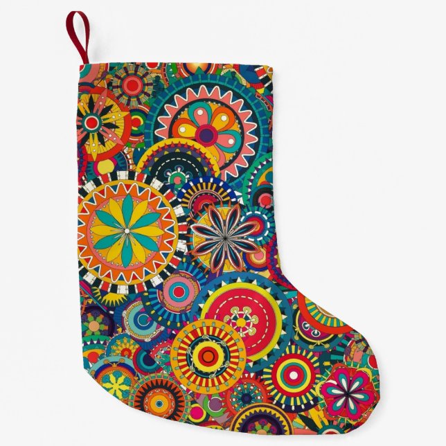 Calcetín Navideño Pequeño Fun Retro (Anverso)