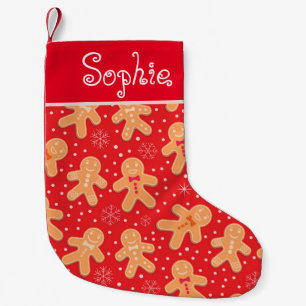 Calcetín Navideño Pequeño Funny Gingerbread man cookies nombre personalizado
