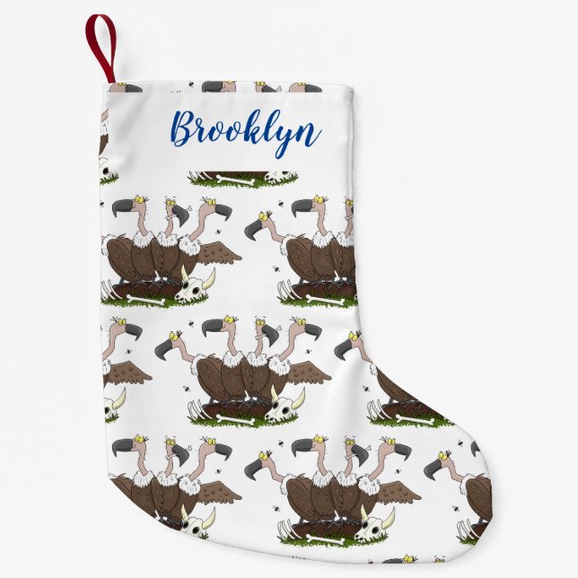 Calcetín Navideño Pequeño Funny personalizado de humor de buitres (Anverso)