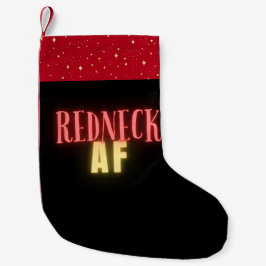Calcetín Navideño Pequeño Funny Redneck AF Neon Personalizado