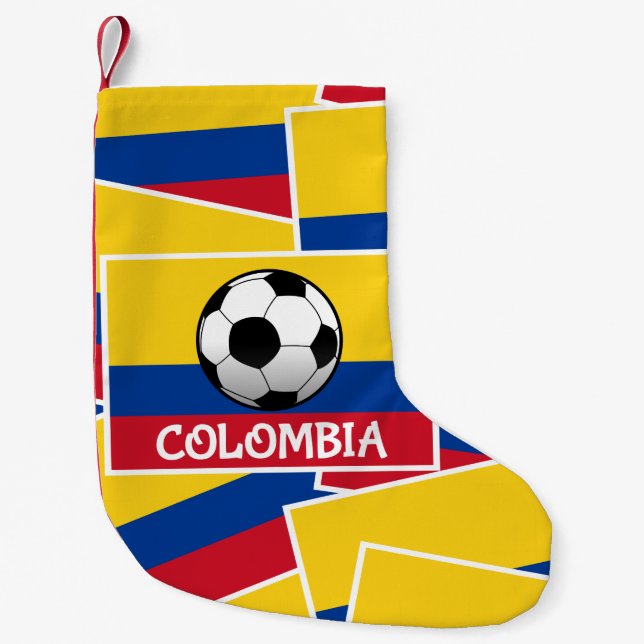 Calcetín Navideño Pequeño Fútbol en Colombia (Anverso)
