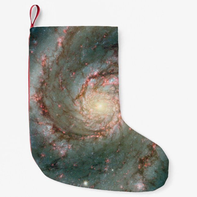 Calcetín Navideño Pequeño Galaxia con remolinos (Anverso)