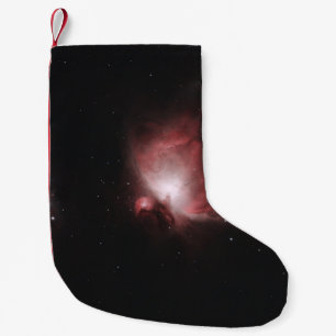 CALCETÍN NAVIDEÑO PEQUEÑO GALAXIA ROJA Y NEGRA CON ESTRELLAS