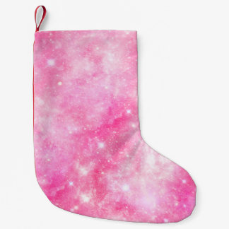 Calcetín Navideño Pequeño Galaxia rosa Universo