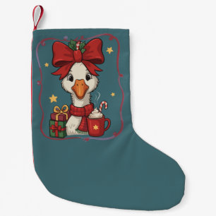 Calcetín Navideño Pequeño Gansos de Navidad divertidos patos familiares con 