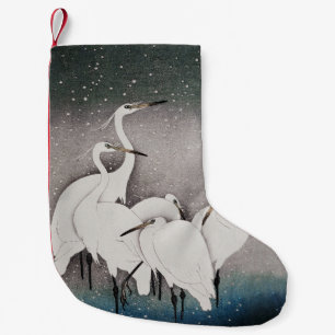 Calcetín Navideño Pequeño Garzas Koson en la Nieve: Japón Vintage