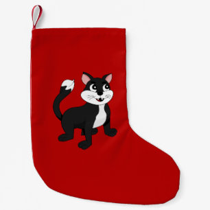 Calcetín Navideño Pequeño Gatito de dibujos animados lindo