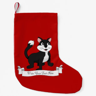 Calcetín Navideño Pequeño Gatito de dibujos animados lindo