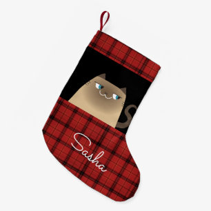Calcetín Navideño Pequeño Gato Bonito