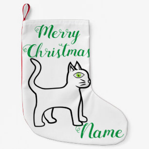 Calcetín Navideño Pequeño Gato de ojo verde Thunder_Cove