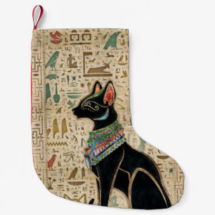 Calcetín Navideño Pequeño Gato egipcio - Bastet en el papiro