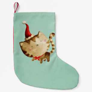 Calcetín Navideño Pequeño Gato lindo del navidad