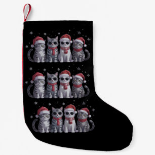 Calcetín Navideño Pequeño Gatos geniales de Navidad Amante de gatos lindos G