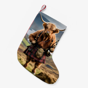 Calcetín Navideño Pequeño Gaynero de Vaca Altura Escocés,