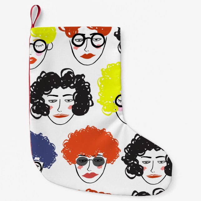 Calcetín Navideño Pequeño Gente divertida: diseño impecable. (Anverso)