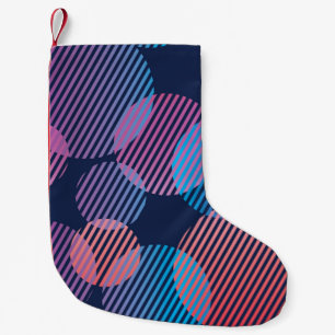 Calcetín Navideño Pequeño Geometría tropical: diseño nocturno violento y ros