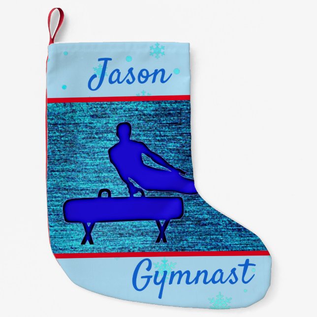 Calcetín Navideño Pequeño Gimnasia masculina Pommel Personalizado de caballo (Anverso)