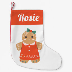 Calcetín Navideño Pequeño Gingerbread Cookie Chica