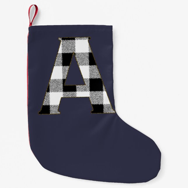 Calcetín Navideño Pequeño Gingham Check A (Anverso)