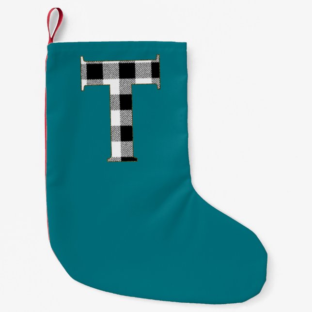 Calcetín Navideño Pequeño Gingham Check T (Anverso)