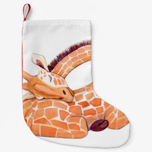 Calcetín Navideño Pequeño Girafa durmiente: Agua suave